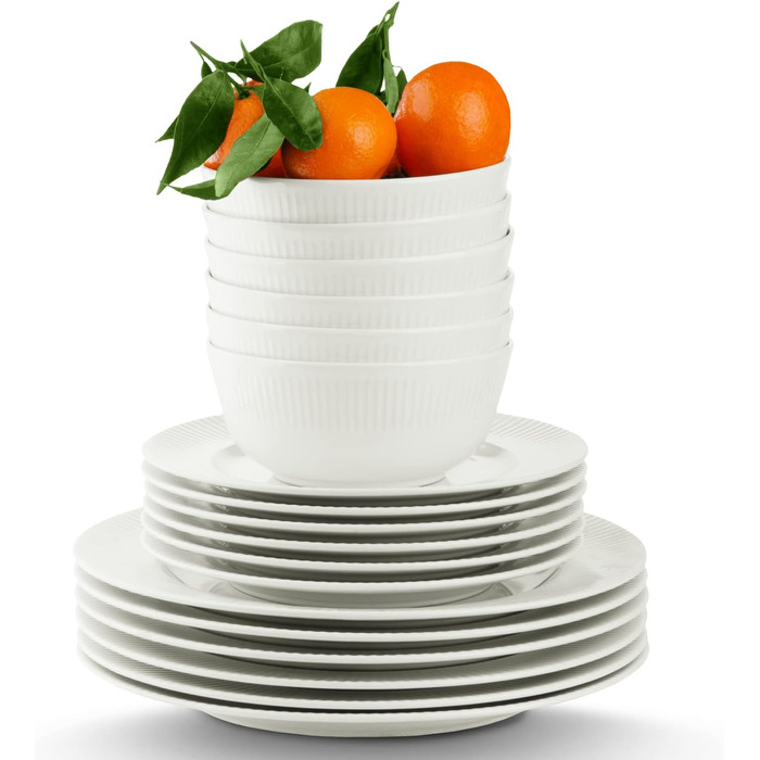 Набор посуды konsimo Combi на 12 персон Набор тарелок LARIS Modern 36 предметов Столовый сервиз - Сервиз и посуда - Комбинированный сервиз 12 персон - Сервиз для семьи - Посуда цветная Столовая посуда (слоновая кость, на 6 персон)