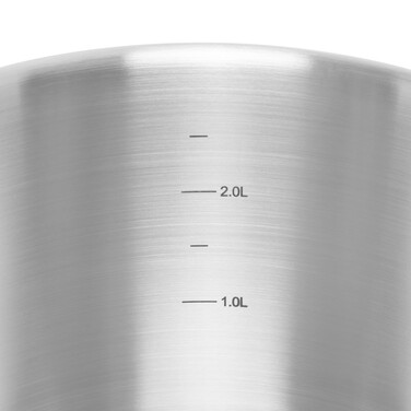 Каструля Fissman TIERNO 20x11,5 см / 3,1л зі скляною кришкою нержавіюча сталь (5495)