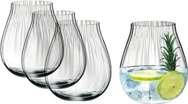Набор бокалов для джин-тоника 0,76 л, 4 предмета с набором трубочек для питья, Gin Set Optic Riedel
