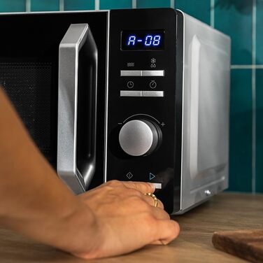 Мікрохвильова піч Cecotec Inverter - об&39єм 19 л - розморожування, нагрівання та приготування - інвертор Proclean 5010. 700 Вт, 5 рівнів потужності, світлодіодний дисплей, поворотний стіл 245 мм, таймер, 8 програм, чорний цифровий