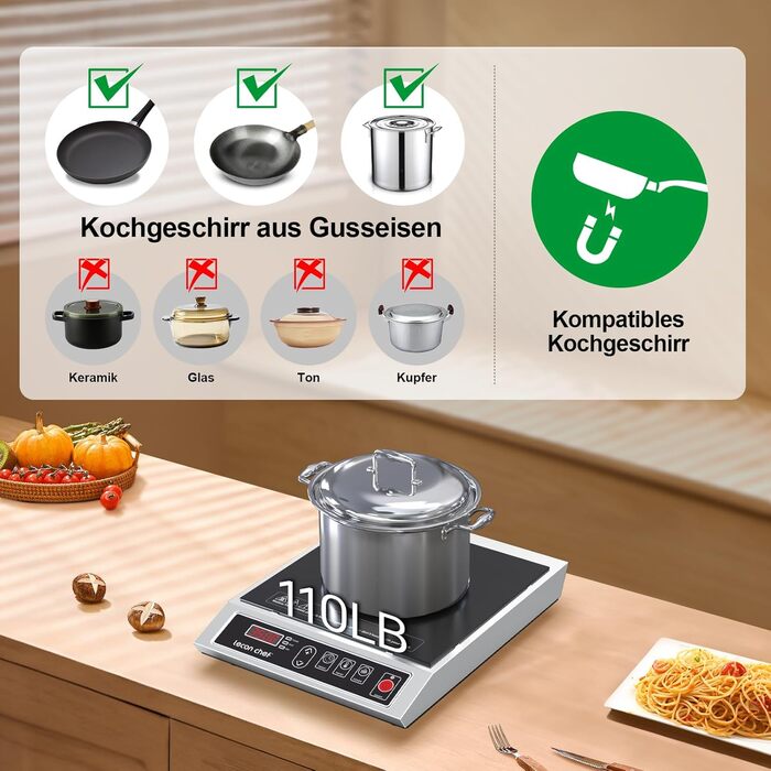 Індукційна варильна поверхня 3500 Вт lecon chef