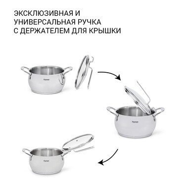 Каструля Fissman VITA 22x12,5 см 4,5 л зі скляною кришкою нержавіюча сталь (5217)