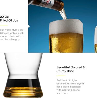 Элегантный набор пивных бокалов 4 шт 590 мл MITBAK