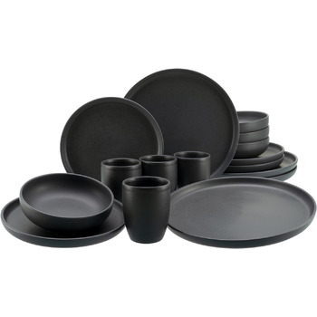Набор посуды на 4 персоны, 16 предметов, черный Uno Creatable