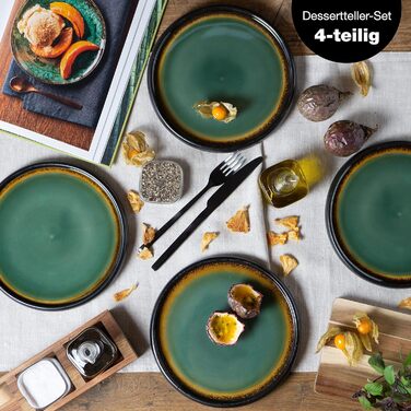 Набір посуду з керамограніту Moritz & Moritz SOLID з 18 предметів 6 персон набір посуду з 6 обідів, маленькі, глибокі тарілки (4 шт. маленькі тарілки)