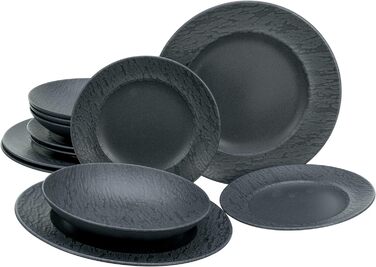Серія Slate чорний, набір посуду, 16 предметів (стиль обіднього сервізу 2), 20539