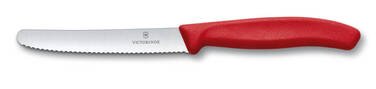 Кухонний ніж Victorinox SwissClassic Tomato&Sausage лезо 11см хвил. з черв. ручкою