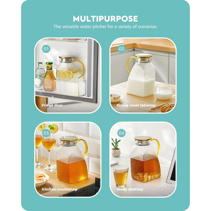 Стеклянный кувшин с крышкой 1,8 л Baffect