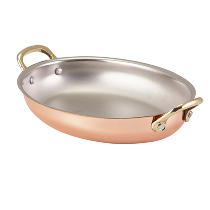 Сковородка для подачи 20.75*15.75 см, овальная, медное покрытие, GenWare