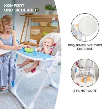 Детский стульчик для кормления с первых месяцев жизни YUMMY kk Kinderkraft