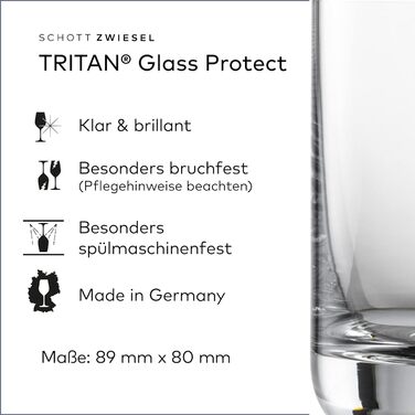 Пивний кухоль SCHOTT ZWIESEL Convention 0,2 л (набір з 6 шт. ), простий пивний келих для пільзнера, кришталеві келихи Tritan, які можна мити в посудомийній машині, Зроблено в Німеччині (артикул 175500) (Келих для віскі - 0,285 л, комплект з Digestifset Cl