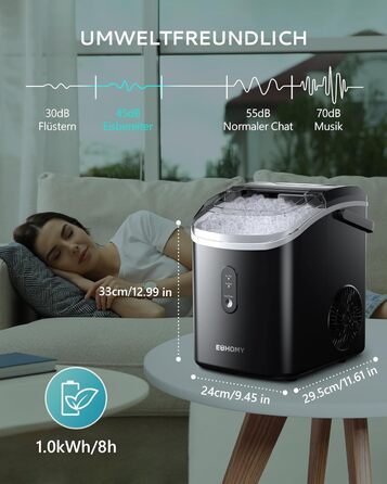 Льодогенератор виготовлення за 6 хвилин 120 Вт EUHOMY