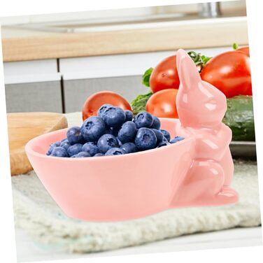 Керамическая миска с кроликом розовый HOLIDYOYO