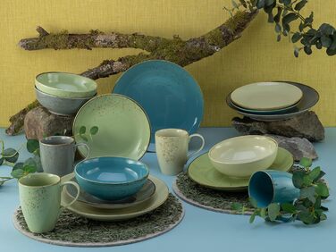 Серія Nature Collection Scandinavia, набір посуду з 16 предметів, комбінований набір з керамограніту (16 шт. , різнокольоровий), 19984