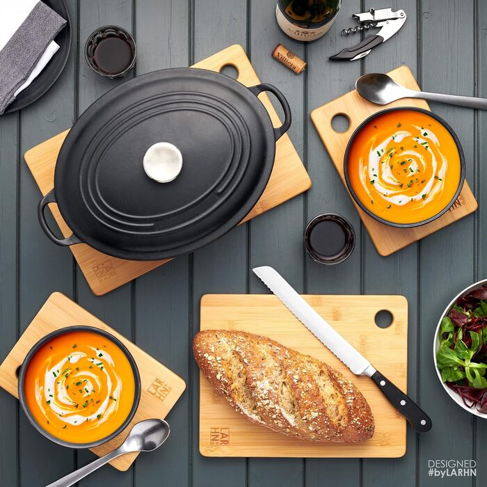 Набор из 3 разделочных досок из бамбука 33x22 см, 28x22 см и 22x15 см LARHN