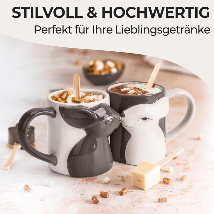 Набор кружек в форме зайчика 2 шт 400 мл MIAMIO