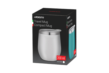 ARDESTO Термокухоль Compact Mug 350 мл, білий, нержавіюча сталь