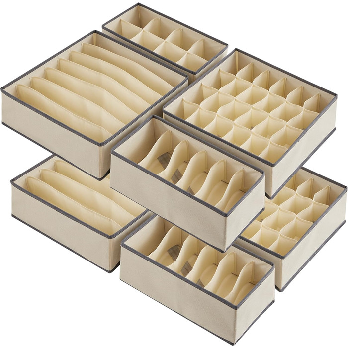 Разделители для нижнего белья, складной комод-органайзер и контейнер для хранения нижнего белья, бюстгальтеров, нижнего белья, (хаки, 8 шт.)