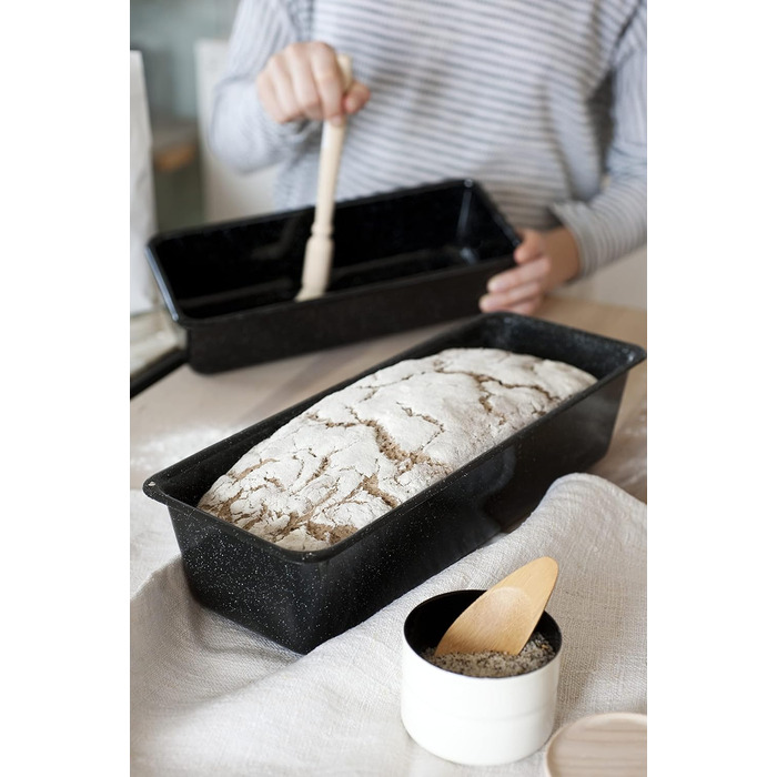 Профессиональная форма для выпечки пекарей, форма для выпечки, емкость 1,7 литра, высота 7,8 см, ширина 10 см, длина 30 см, эмаль, черный, форма для выпечки хлеба, индукция, эмалированная форма для выпечки, форма для выпечки хлеба, 0638-022