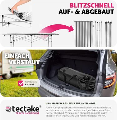 Кемпинговый стол 140 x 70 x 70 см tectake