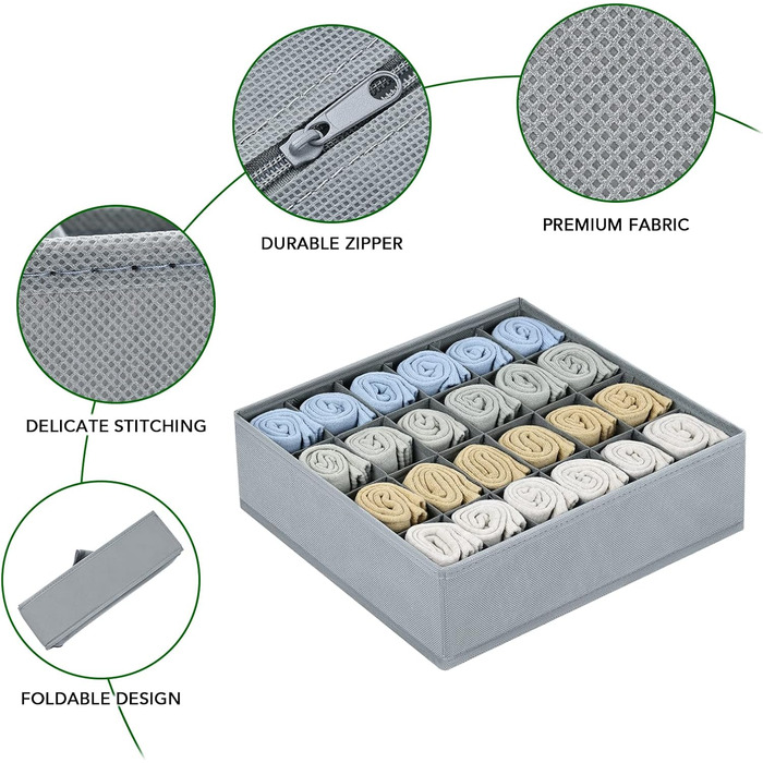 Органайзер для одягу на 24 відділення, набір 4 предмети, сірий Homsorout