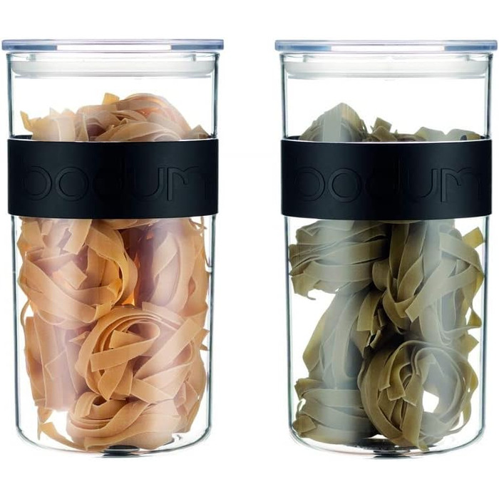 Набір із 2 банок 2 л з кришками, прозорий пластик Presso Bodum