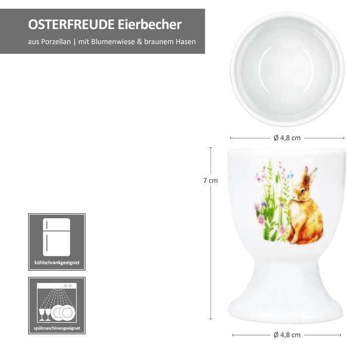 Набір із 6 великодніх чашок для яєць MamboCat