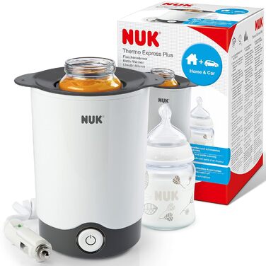 Підігрівач дитячих пляшечок NUK Thermo 3в1 Мяке розморожування, нагрівання та підтримання тепла рідких і пюреподібних продуктів Кошик для легкого вилучення Вилка EU (Thermo Express Plus)