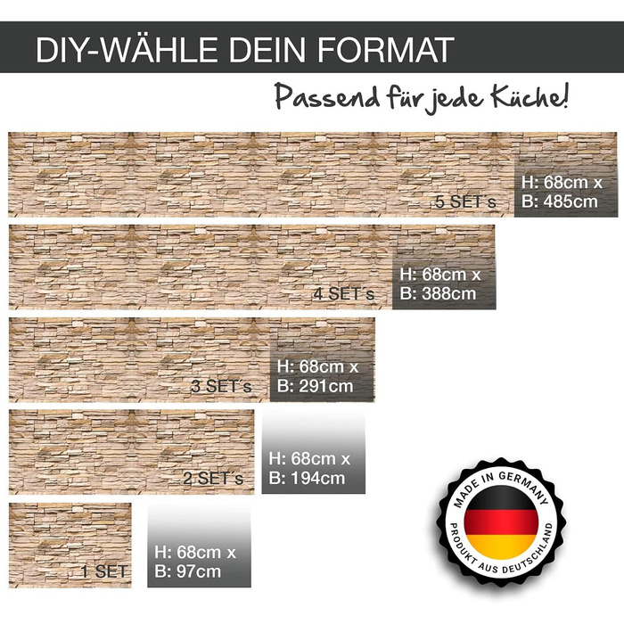 Кухонный фартук брызгозащитный экран 97 x 68 см KLINOO