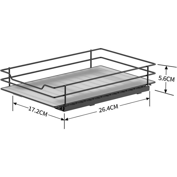 Підставка для спецій розсувна, органайзер для кухні, 2 полиці для зберігання спецій, верхній і нижній кошики можна висувати окремо, регулюється по висоті для більшості кухонних шаф (одношарові/17,2 см Ш x 26,4 см Г x 5.6cm В)