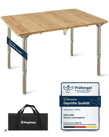Складний бамбуковий стіл для кемпінгу 60 х 40 см KingCamp