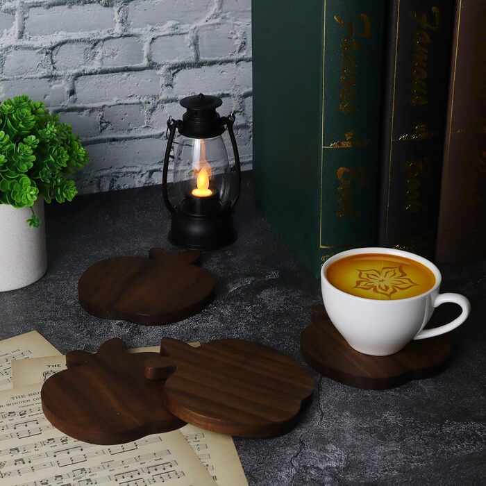 Набір підставок із натурального горіхового дерева 4 шт Generisch