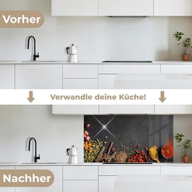 Кухонний фартух 60x80 см Самоклеючий захисний щиток для кухонної стіни Кухонний фартух Кухонні фасади Кухонні фартухи Кухонна стіна Вода - Пейзаж - (Трави - Їжа, 80 x 150 см)