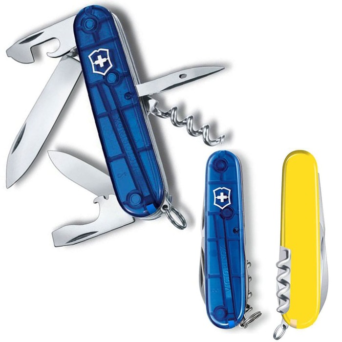 Ніж Victorinox Spartan Ukraine 91мм/12функ/син.прозор-жовт