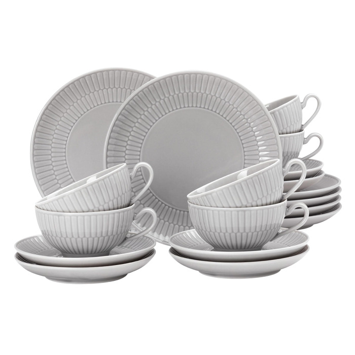 Чайний сервіз на 6 персон, 18 предметів, маленький Amina Silbergrau Seltmann Weiden