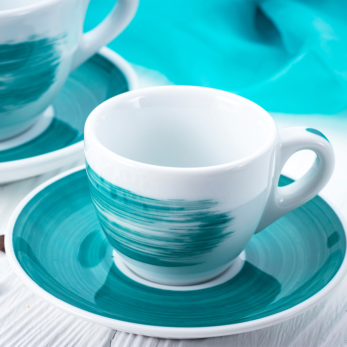 35112 Чашка espresso 75 мл Green stroke B 'Verona Millecolori Hand Painted Brush stroke B Green with