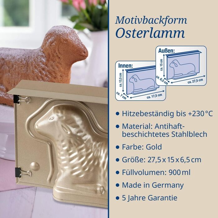 Форма для пасхальної випічки, ягня Golden Easter Dr. Oetker