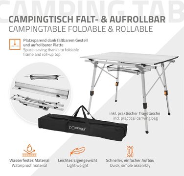 Складной алюминиевый стол для кемпинга 90 x 51,5 см серебряный ML DESIGN modern living