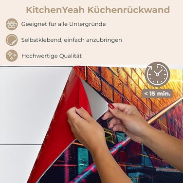 Кухонний фартух 60x80 см Самоклеючий настінний захисний екран для кухні Кухонний фартух Кухонні фасади Кухонні фартухи Кухонна стіна Вода - Пейзаж - (Архітектура - Неонова, 80 x 150 см)