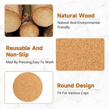 Коркові підставки для напоїв 100 шт Xaztr