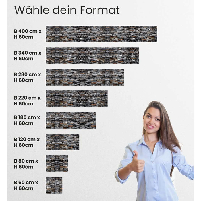 Самоклеючий кухонний фартух - матовий, преміальна бризкозахисна плівка 0,4 мм як доступна альтернатива склу, легке встановлення та очищення - висота 60 см - Дизайн Світло-сірий мармур 180 x 60 см (Сірий камінь, Ш 80 см x В 60 см, преміум армований 0,4 мм)