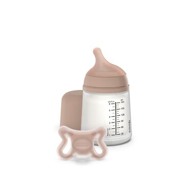 Силіконова дитяча пляшечка Zero Zero Anti-Colic Slow Flow (S), 0 місяців, пляшечка для новонароджених, сумісна з грудним вигодовуванням, 180 мл (180 мл - Adaptive Flow (A) пустушка Zero Zero, середня)