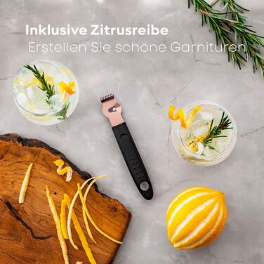 Набір для коктейлів преміум 12 предметів рожеве золото BarDeluxe