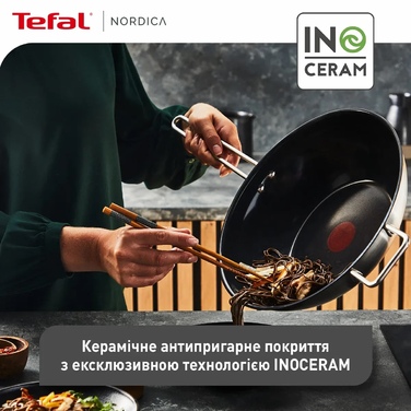 Tefal Сковорода ВОК Nordica, 28см, нержавіюча сталь