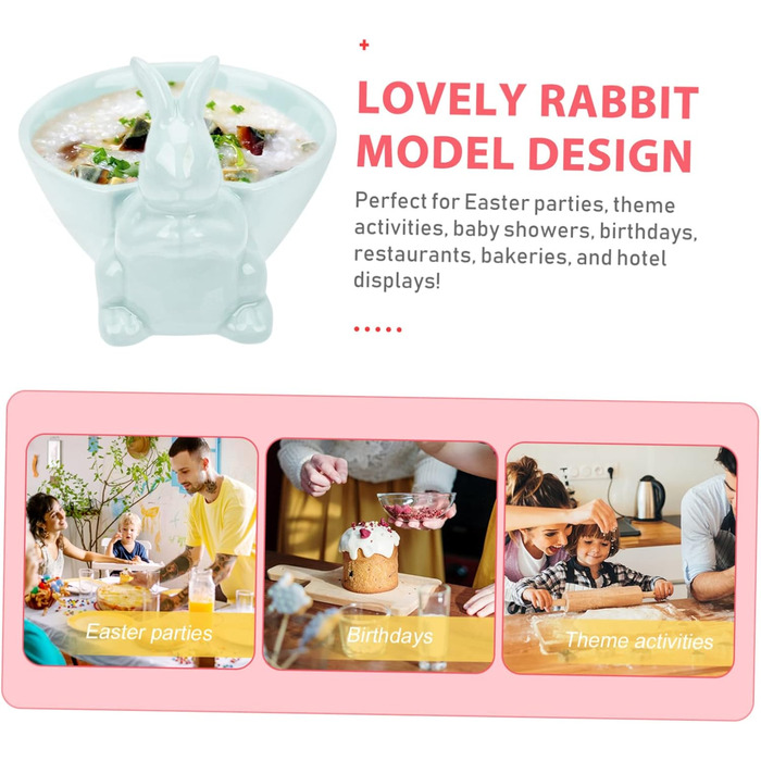 Керамічна миска у формі кролика на Великдень синя Holibanna