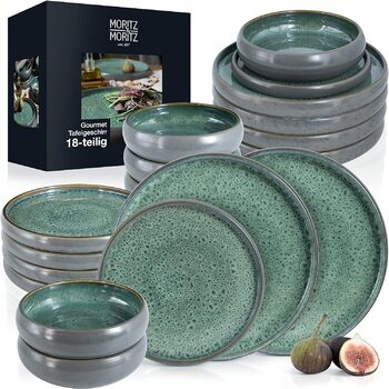 Набор посуды из керамогранита Moritz & Moritz SOLID из 18 предметов набор посуды на 6 человек каждый, состоящий из 6 обеденных тарелок, маленький, глубокий набор посуды из 18 предметов