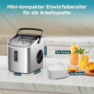 Компактный льдогенератор 1,2 серебряный EUHOMY