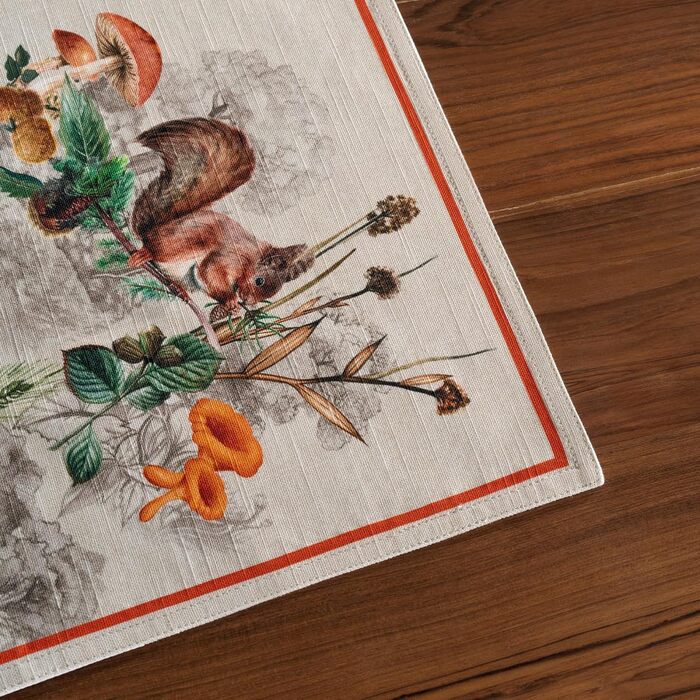 Бавовняні килимки для серветок, набір з 4 шт. , декоративні килимки для серветок, пасхальні килимки, що миються, для свят, вечерь, весни, літа (33 см x 48 см) (12 - Recolte), 39Hermine 100