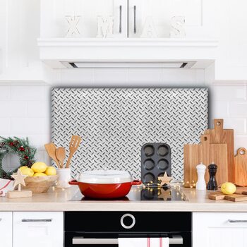 Дизайнерський кухонний бризкозахисний екран з алюмінієвого композиту, кухонний фартух, товщина 3 мм, 60x100 см, (ребристий листовий метал)