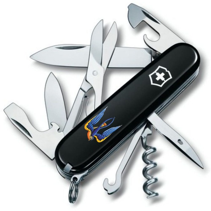 Ніж Victorinox Climber Ukraine 91мм/14функ/чорн /Тризуб-Ластівка